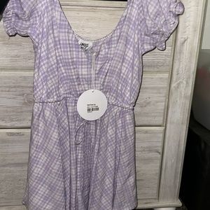 Purple Gingham Princess Polly Romper